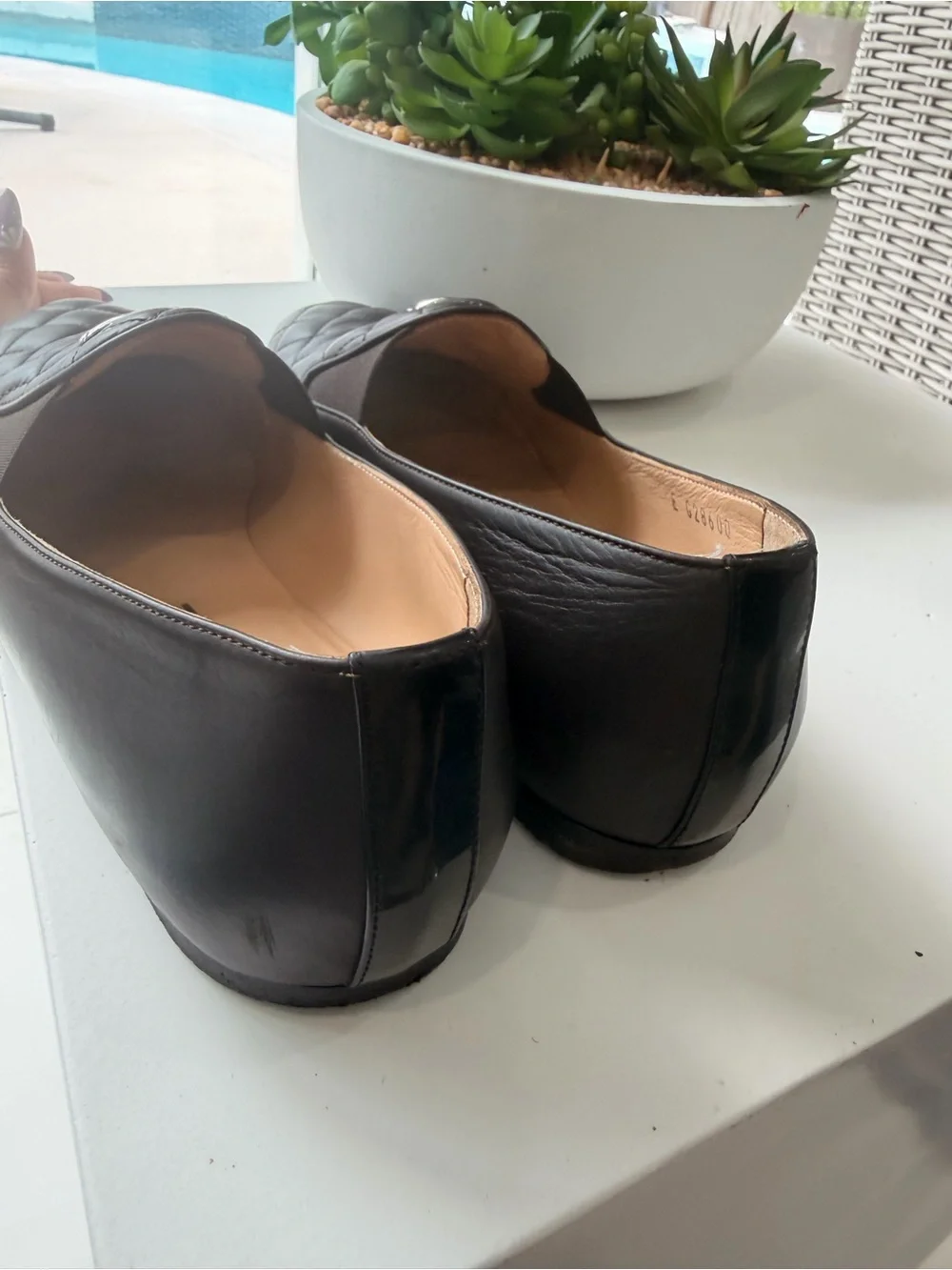 CHANEL Quilted Leather Loafers in Dark Brown with Silver CC